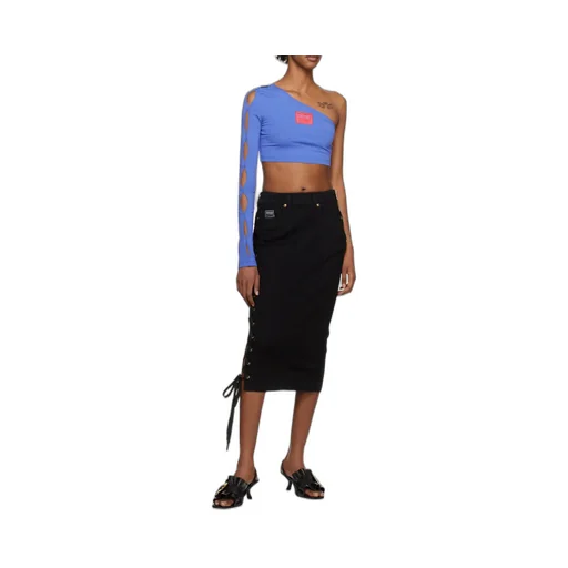Logo-Patch One-Shoulder Cropped Top