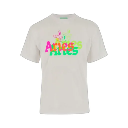 Aries Logo Printed Crewneck T-Shirt