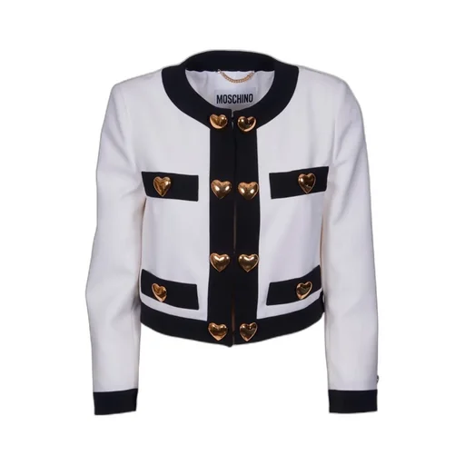Moschino Heart Embellished Long-Sleeved Cropped Jacket