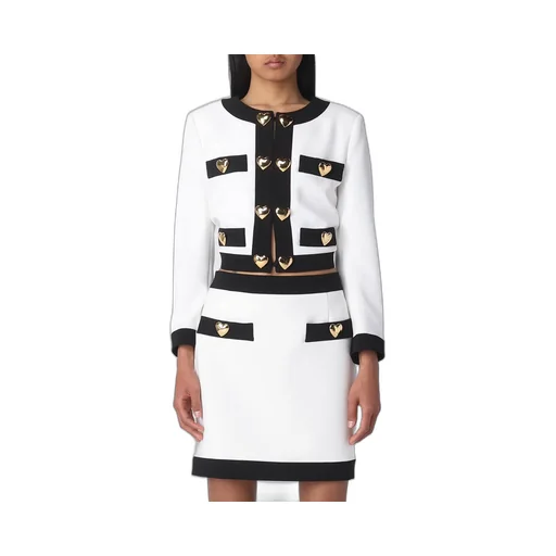Moschino Heart Embellished Long-Sleeved Cropped Jacket