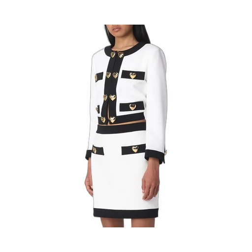 Moschino Heart Embellished Long-Sleeved Cropped Jacket