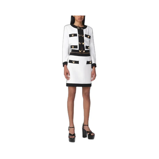 Moschino Heart Embellished Long-Sleeved Cropped Jacket
