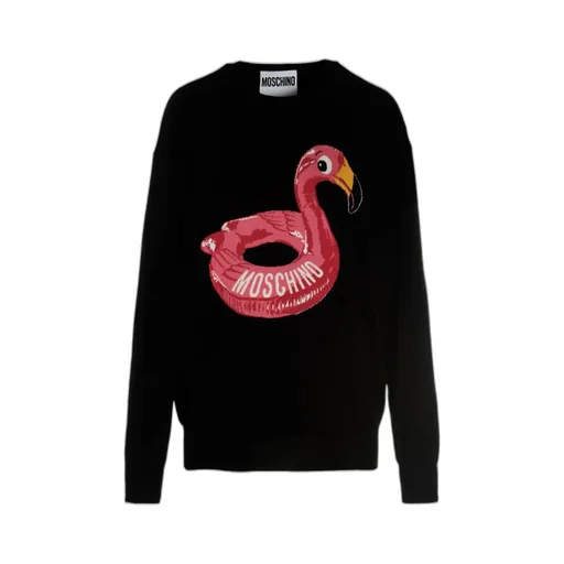 Moschino Intarsia-Knit Logo Crewneck Jumper