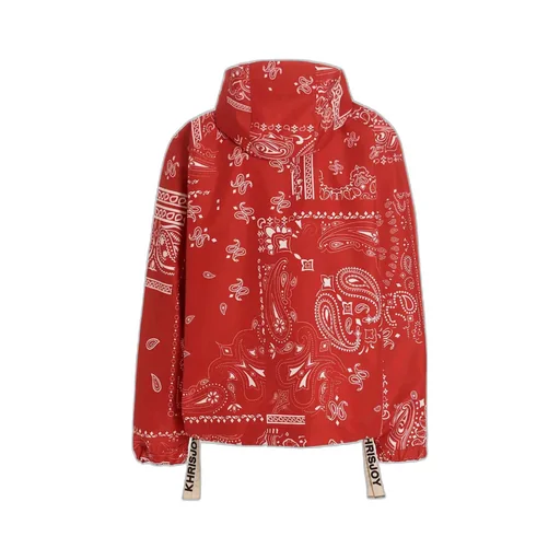 Paisley-Embroidery Hooded Jacket