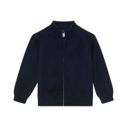 Fine-Knit Zip-Up Cardigan