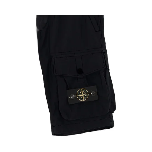 Stone Island Junior Logo-Patch Straight Leg Shorts