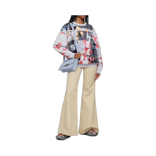 Flared Stretch-Cotton Trousers