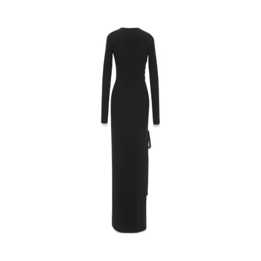 Saint Laurent Lace-Up Long-Sleeved Dress