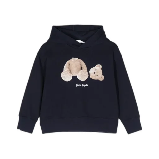 Palm Angels Kids Logo Printed Long-Sleeved Hoodie