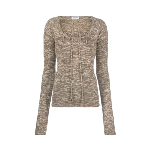 Round-Neck Sweater With Front Knot