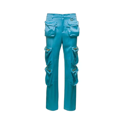 Blumarine Straight Leg Satin Cargo Pants