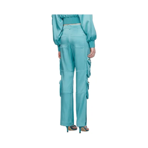 Blumarine Straight Leg Satin Cargo Pants