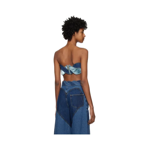 Denim Patchwork-Design Top