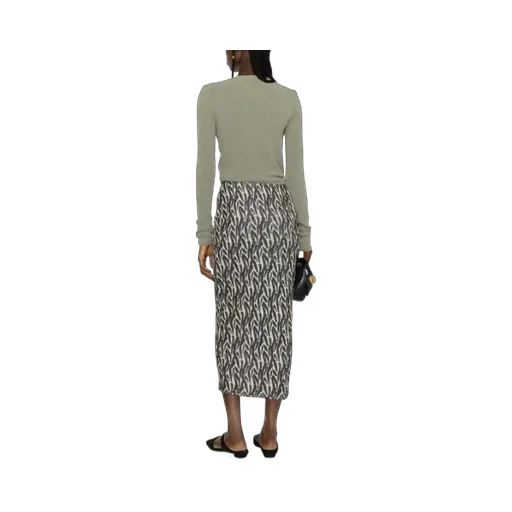 Twist-Front Printed Sarong Skirt