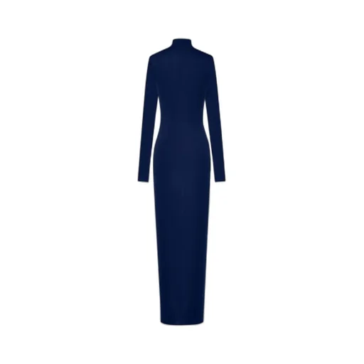 Saint Laurent High Neck Long-Sleeved Dress