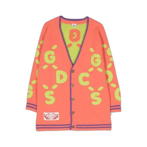 Debossed-Logo Print Cardigan