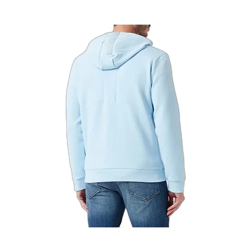 Logo Embroidered Zipper Hooded Casual Coat