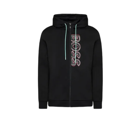 Logo Zipper Hooded Casual Coat