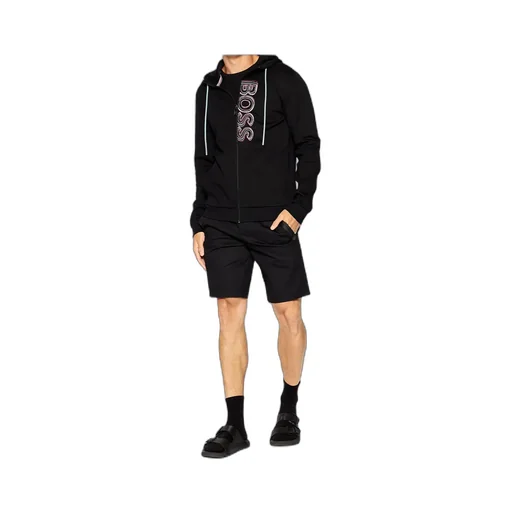 Logo Zipper Hooded Casual Coat
