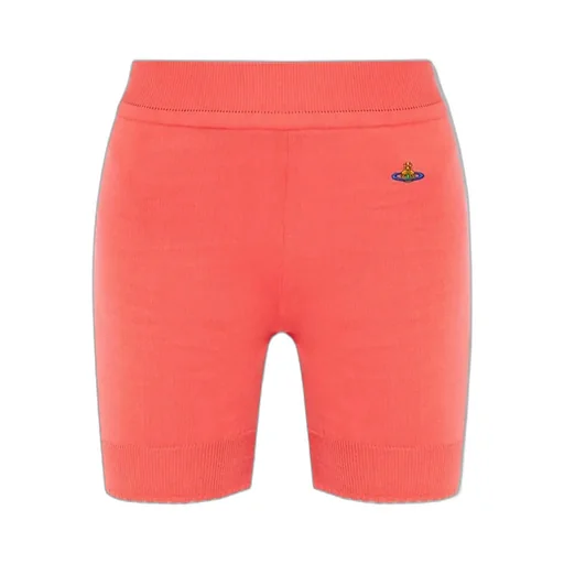 Vivienne Westwood Logo Embroidered Ribbed-Knit Stretch Shorts
