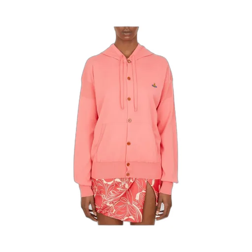 Vivienne Westwood Orb Embroidered Hooded Knitted Cardigan
