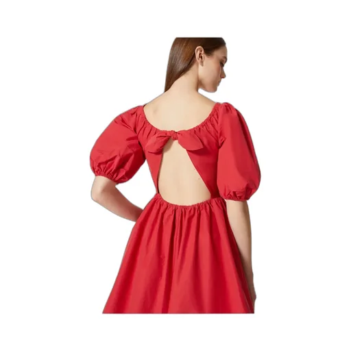 Redvalentino Taffeta Puff Sleeved Dress