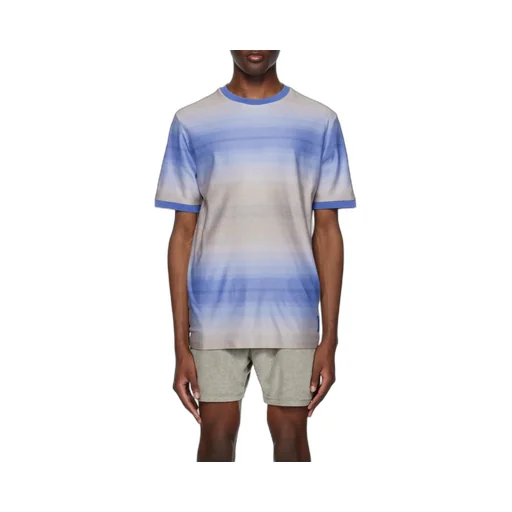 Stripe-Pattern Cotton T-Shirt