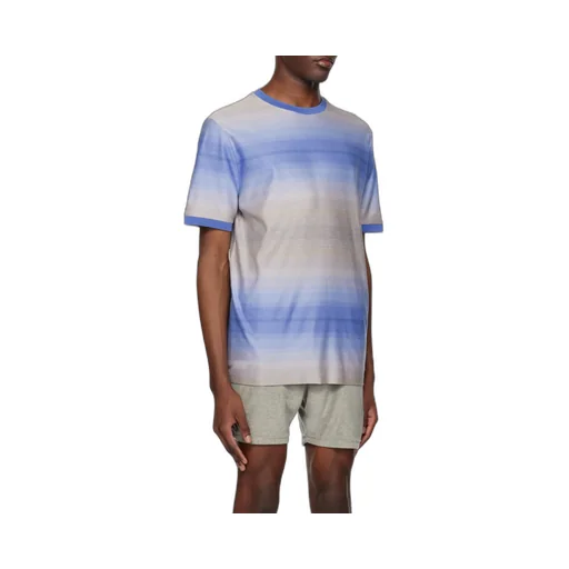 Stripe-Pattern Cotton T-Shirt