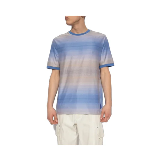 Stripe-Pattern Cotton T-Shirt