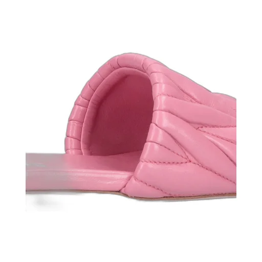 Miu Miu Logo Matelassé Slip-On Sandals