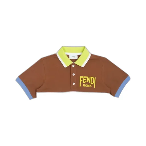 Fendi Kids Logo Printed Polo Shirt