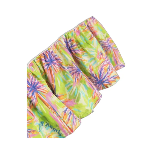 Palm Tree-Print Short-Sleeve Dress