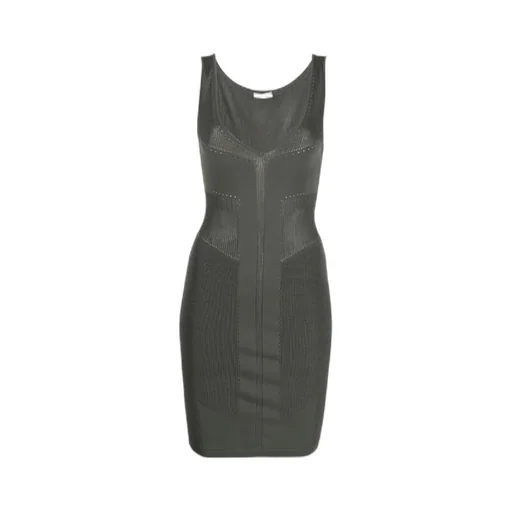 Pointelle-Knit Semi-Sheer Dress