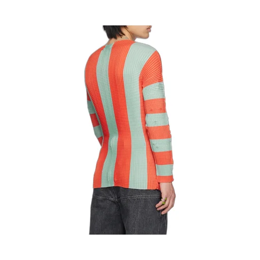 Pleated Striped T- Shirt