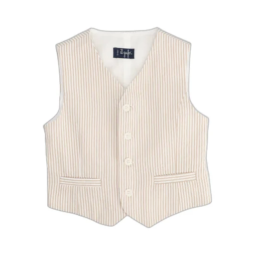 Il Gufo Striped V-Neck Waistcoat