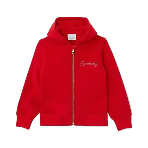 Logo Script-Print Zipped Hoodie