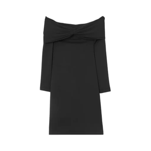 Burberry Gathered-Detail Off-Shoulder Stretch Midi Dress