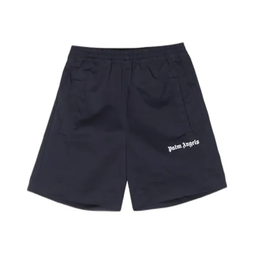 Palm Angels Kids Logo Printed High Waist Shorts
