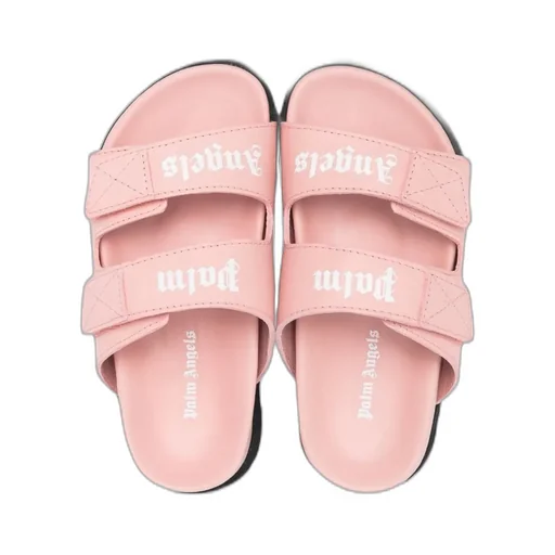 Palm Angels Kids Logo Printed Touch-Strap Fastened Sandals