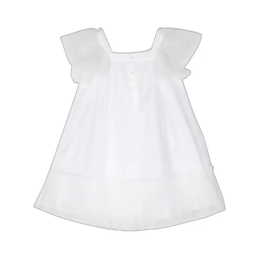 Ruffled-Detail Stretch-Cotton Dress