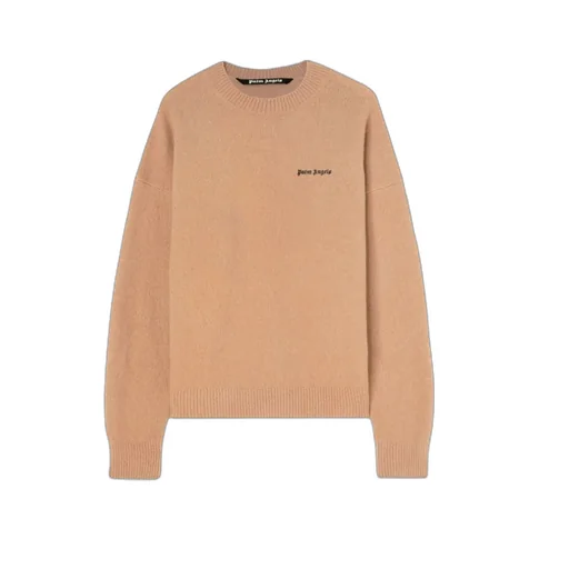 Palm Angels Logo Embroidered Knitted Jumper