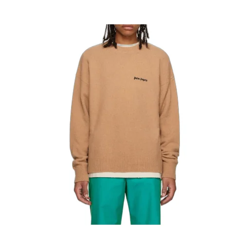 Palm Angels Logo Embroidered Knitted Jumper