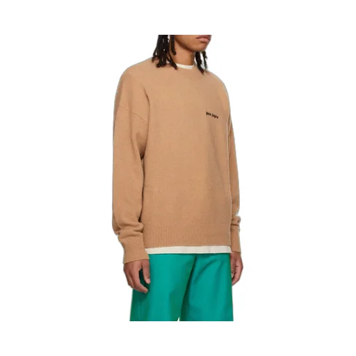 Palm Angels Logo Embroidered Knitted Jumper