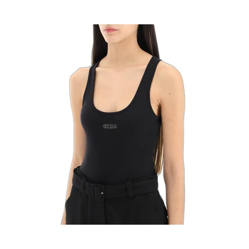 Logo-Print Sleeveless Bodysuit