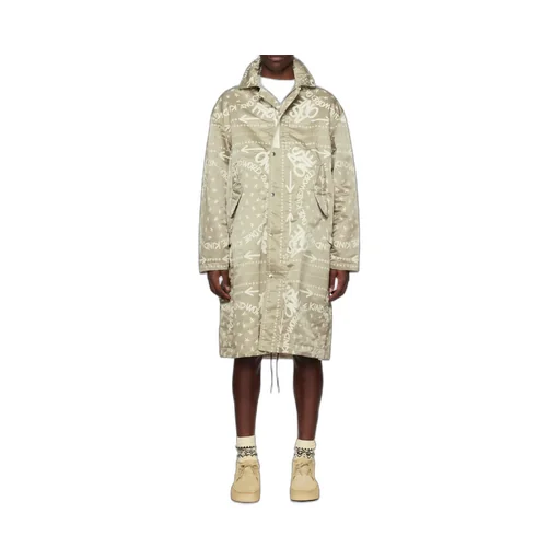 Bandana Print Snap Zipper Coat
