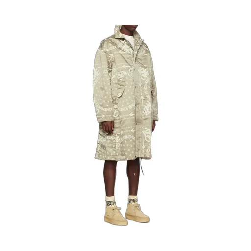 Bandana Print Snap Zipper Coat