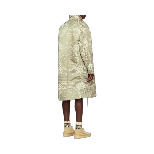 Bandana Print Snap Zipper Coat
