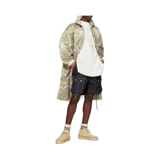 Bandana Print Snap Zipper Coat