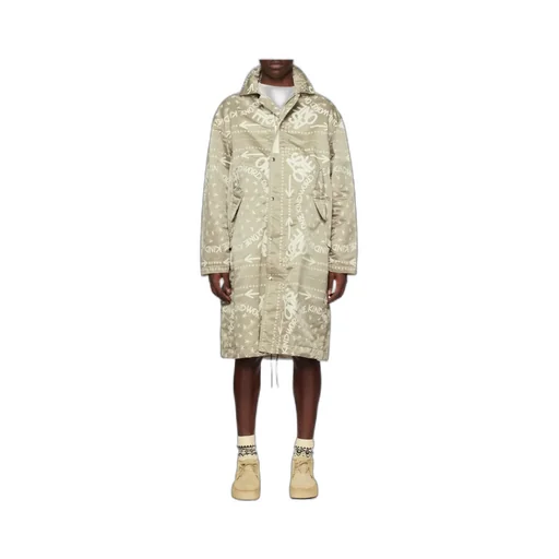 Bandana Print Snap Zipper Coat