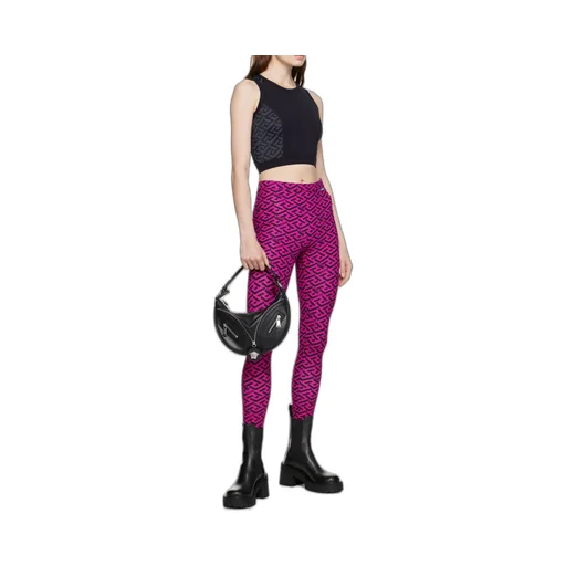 Black Greca Print Vest Top